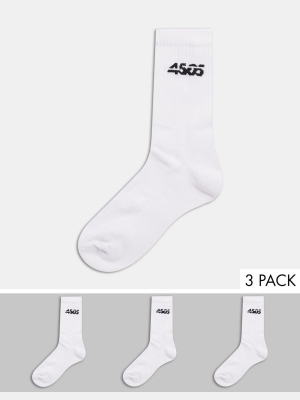 Asos 4505 Crew Socks With Anti Bacterial Finish 3-pack