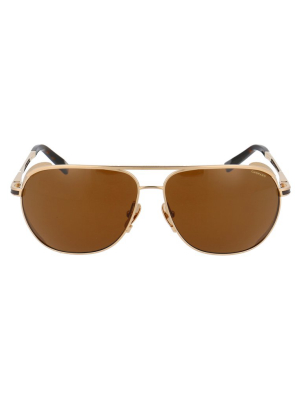 Chopard Eyewear Logo Embossed Aviator Frame Sunglasses