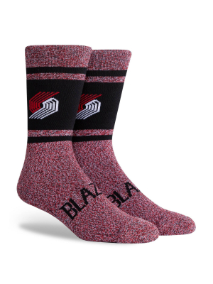 Nba Portland Trail Blazers Varsity Crew Socks - L