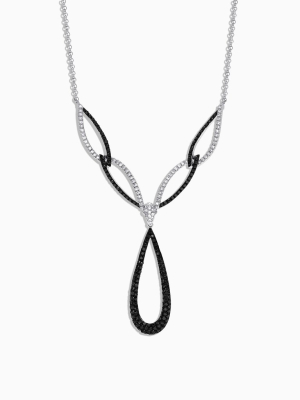 Effy 14k White Gold Black And White Diamond Necklace, 1.46 Tcw