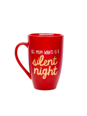 Pearhead "all Mom Wants Is A Silent Night" Mug - Red