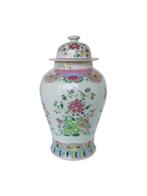 Chinoiserie Floral Temple Jar