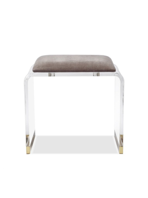 Brynn Stool In Grey Velvet