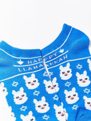 Happy Llamakkah Print Ankle Socks