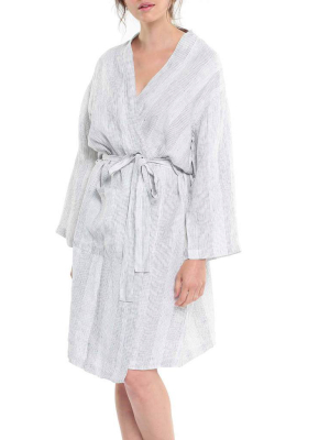 Resort Linen Stripe Robe