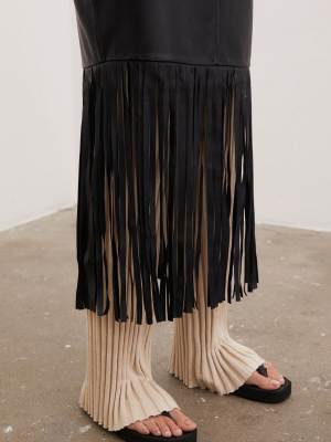 Mikania Leather Fringe Dress