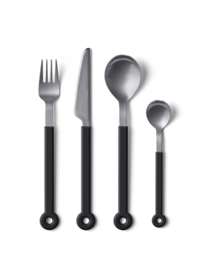 Mono Ring Black Cutlery - 4pc Set