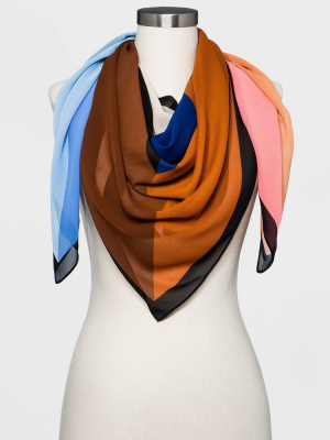 Women's Color Block Oversize Square Scarf - A New Day™ One Size