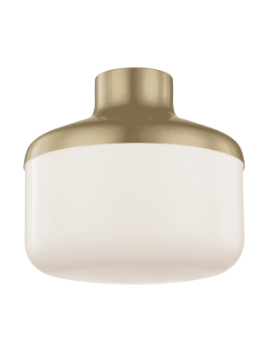 Livvy 12" 1 Light Flush Mount - Aged Brass