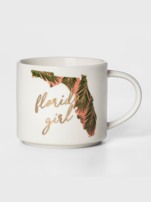 16oz Stoneware Florida Girl Mug White - Threshold™