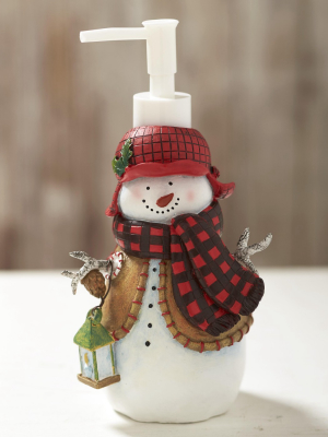 Lakeside Decorative Christmas Bathroom Hand Soap Dispenser – Country Christmas Snowman
