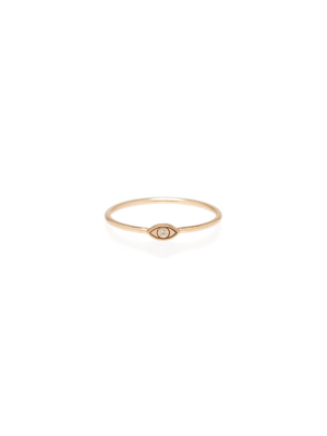 14k Diamond Itty Bitty Evil Eye Ring