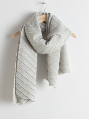 Pleated Wool Scarf