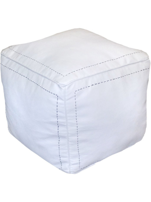 Square Moroccan Pouf White