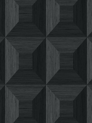 Squared Away Geometric Wallpaper In Ebony From The More Textures Collection By Seabrook Wallcoverings