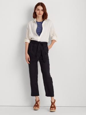 Belted Linen Pant