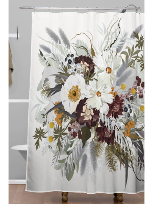 Iveta Abolina Ruby Autumn Shower Curtain White - Deny Designs