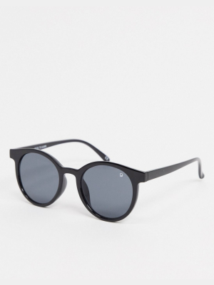 Dusk To Dawn Round Sunglasses In Black