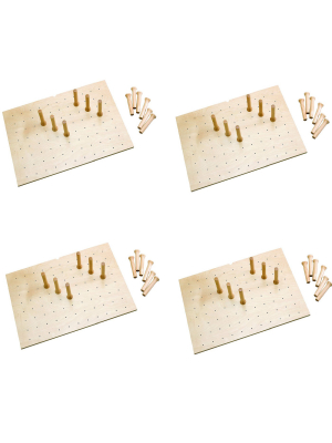 Rev-a-shelf 4dps-3021 Medium 30 X 21 Inch Wood Peg Board System For Deep Drawers Organizer With 12 Pegs And Exact Fit Customization, Maple (4 Pack)