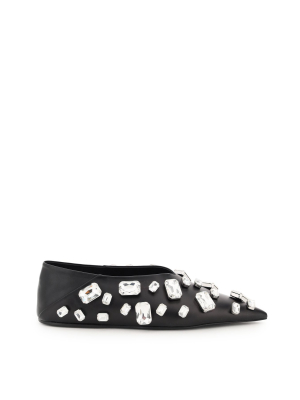 Jil Sander Embellished Ballerina Flats