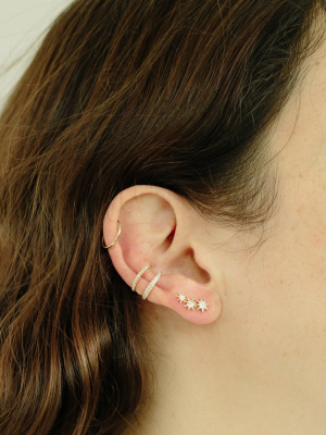 Triple Star Earrings With White Pavé Diamonds