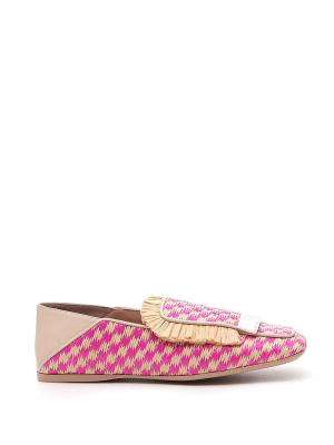 Sergio Rossi Woven Fringe-detailed Loafers