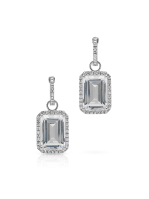 18kt White Gold Diamond Topaz Luxe Maelle Earrings