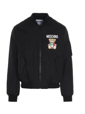 Moschino Teddy Bear Print Bomber Jacket