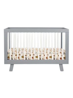 Hudson 3-in-1 Convertible Crib With Toddler Bed Conversion Kit - Grey/white
