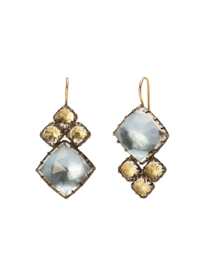 Sadie Cluster Earrings - Ice & Sancerre