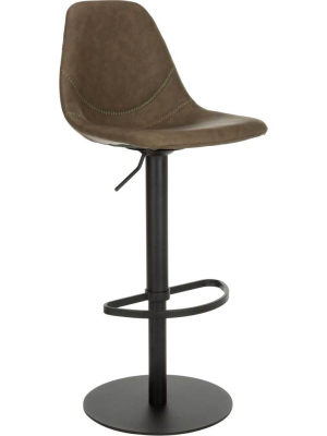 Skye Adjustable Swivel Bar Stool Olive