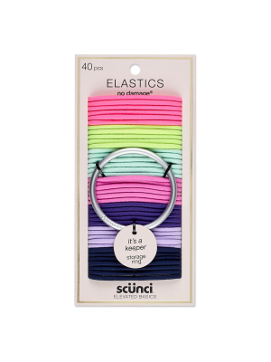 Conair Scunci Elevated Basics No Damage Elastics With Keeper - 40pk