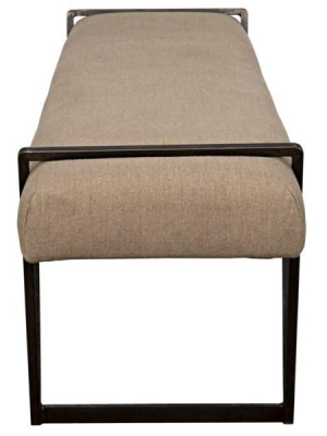 Larkin Bench In Metal & Linen