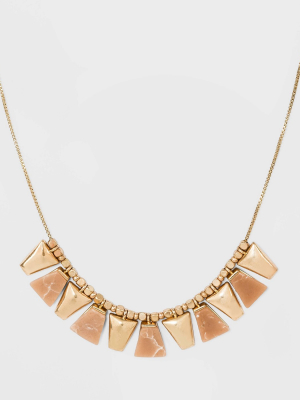 Semi-precious Sunstone With Worn Gold And Statement Necklace - Universal Thread™ Gold