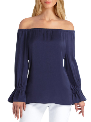 Gigi Parker Long Sleeve Convertible Off The Shoulder Top