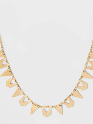 Chevron And Triangle Frontal Necklace - Universal Thread™ Gold