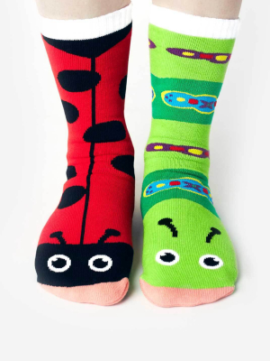 Pals Socks Kids Collectible Mismatched Socks- Ladybug & Caterpillar