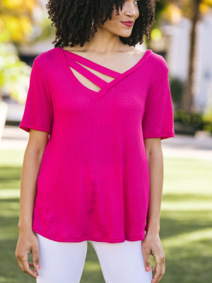 Give Your Time Fuchsia Pink Strappy Top