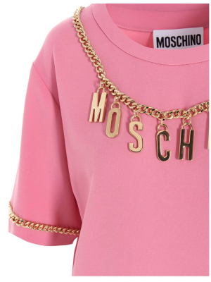 Moschino Logo Chain Neckline T-shirt Dress