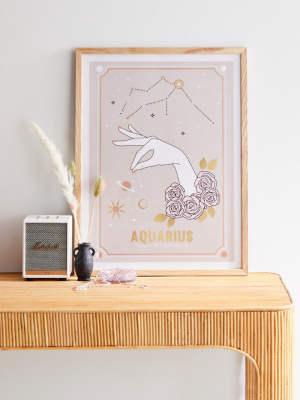 Emanuela Carratoni Zodiac Series Aquarius Art Print