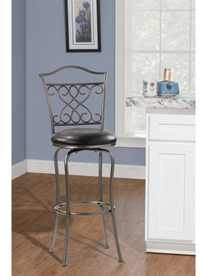 24" Wayland Swivel Counter Height Barstool Pewter/black - Hillsdale Furniture