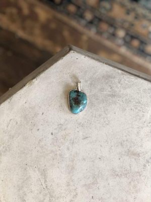 Natural Cut Turquoise Pendant  | Vintage