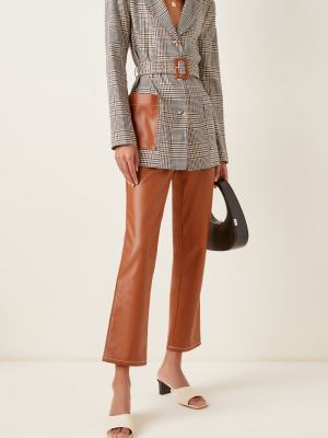 Paprika Plaid Belted Crepe Jacket