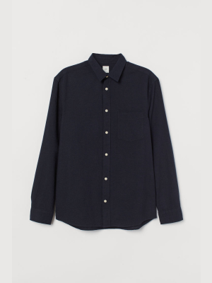 Regular Fit Linen-blend Shirt