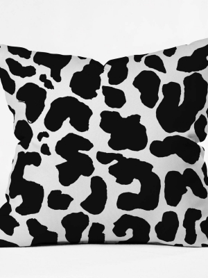 16"x16" Rebecca Allen Leopard Throw Pillow Black/white - Deny Designs