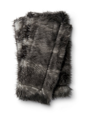 Zora Striped Throw In Black / Grey