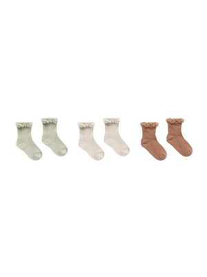 Rylee + Cru Lace Trim Socks Set Of 3