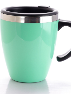 Mr. Coffee Neiva 15 Oz Stainless Steel Travel Cup With Lid In Turquoise