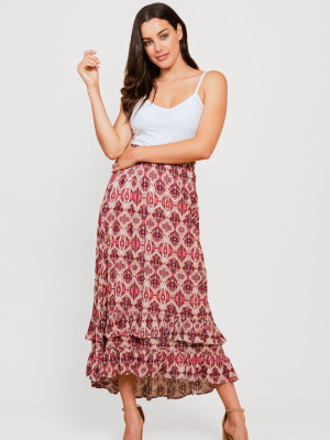 Tribal Print Boho Skirt