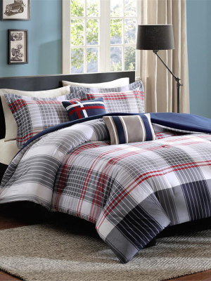 Blue & Red Plaid Carson Multiple Piece Comforter Set